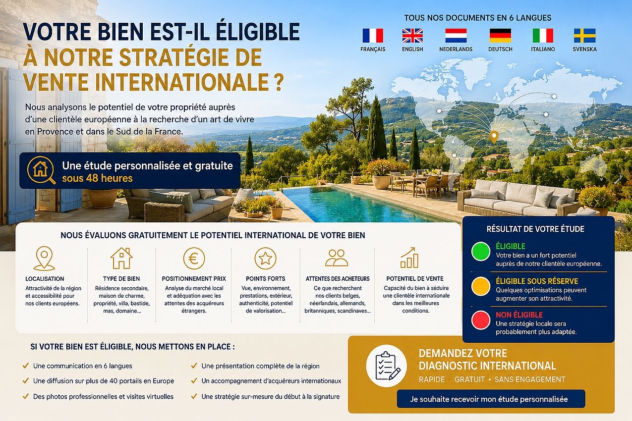 Votre bien est-il éligible à notre stratégie de vente internationale
